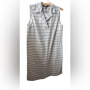 Elegant light green and gray striped dress by Lafayette 148 size 6